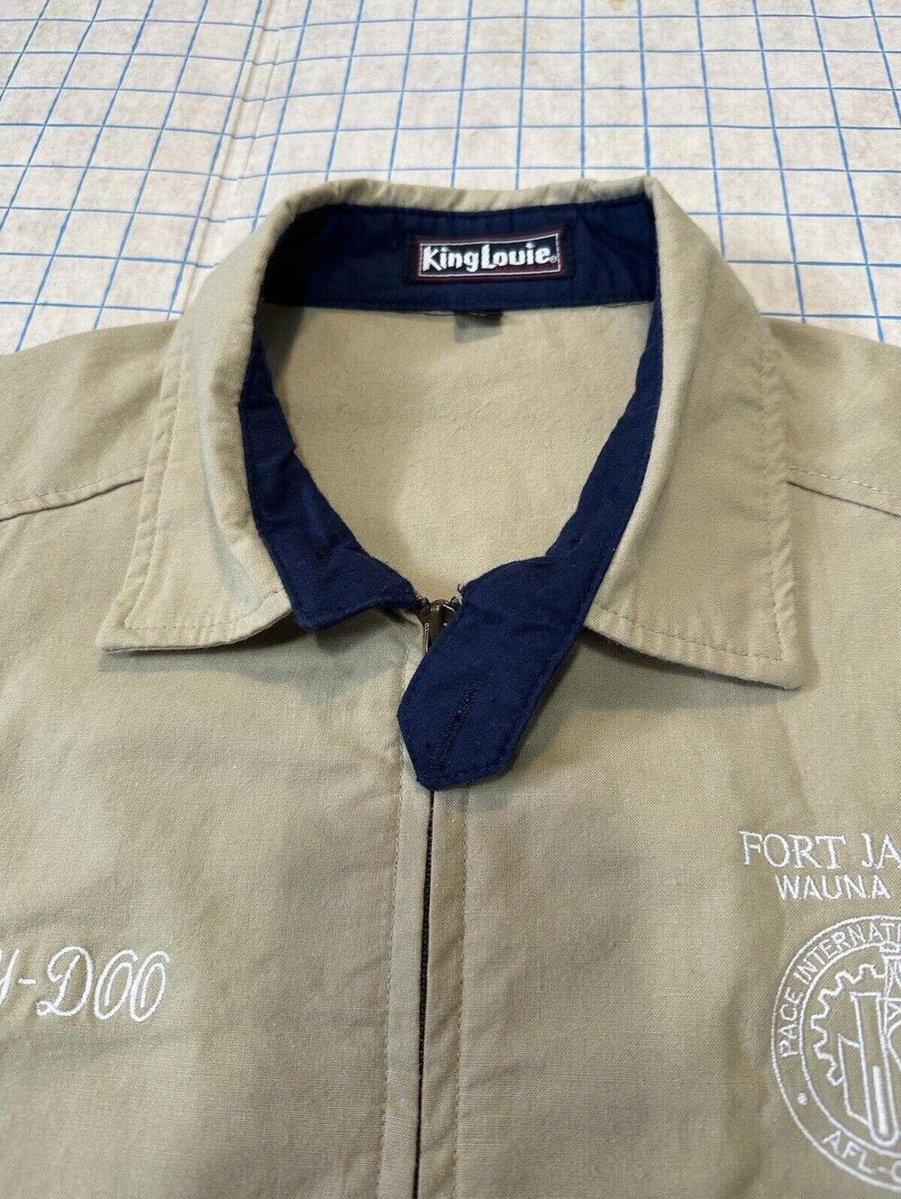 VTG Double Sided Herrington Bomber Jacket Mens XL Beige Scooby Doo Made USA 90s - Picture 9 of 15
